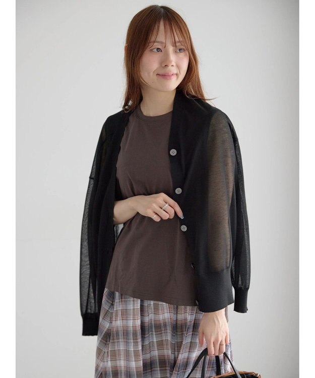Te chichi 14GミドルVネックカーディガン《2026 SUMMER LOOK item》 ブラック