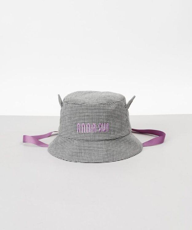 AURORA 【 ANNA SUI（アナ スイ）】ネコ耳ロゴ刺しゅうクロッシェハット ブラック