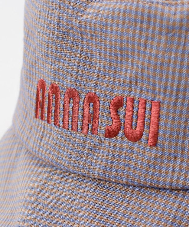 AURORA 【 ANNA SUI（アナ スイ）】ネコ耳ロゴ刺しゅうクロッシェハット パープル