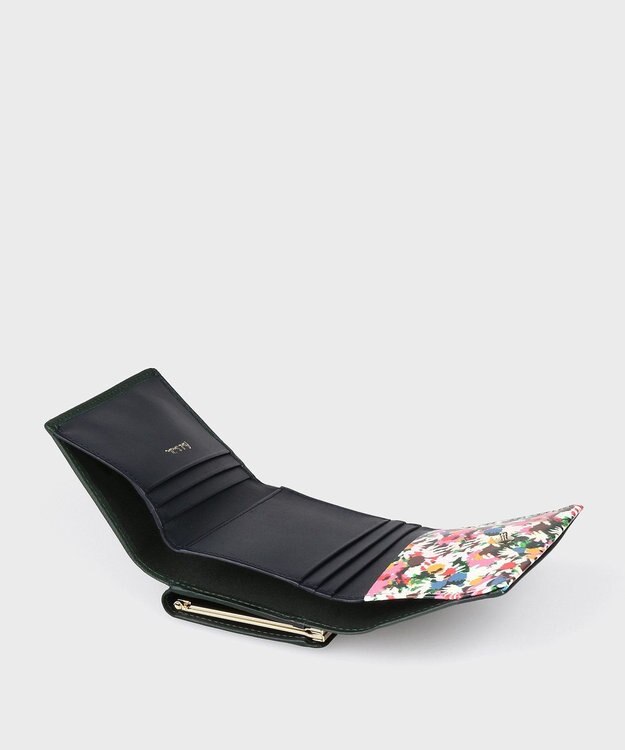 Paul Smith マーガレットプリントトリム 3つ折り財布 ダークグリーン