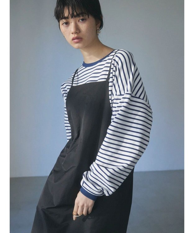 Green Parks ａ．裾プリーツキャミワンピース Black