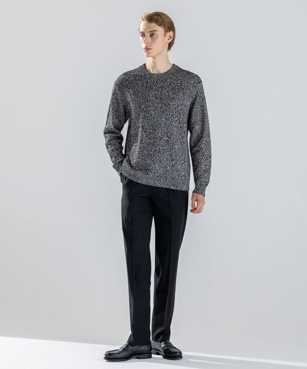 JOSEPH HOMME 【新素材】ペーパーウールミックス　クルーネックニット ライトグレー系