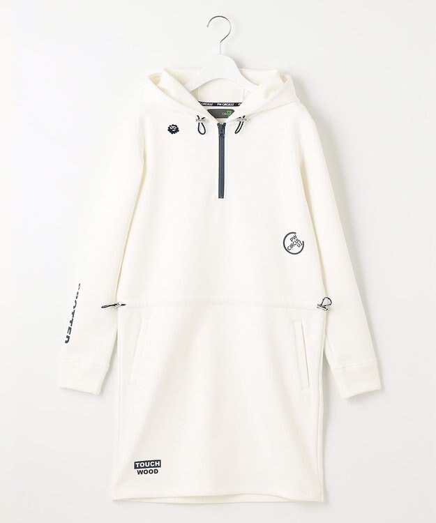 PW CIRCULUS 【WOMEN】ハーフジップ フーディ ワンピース ホワイト系