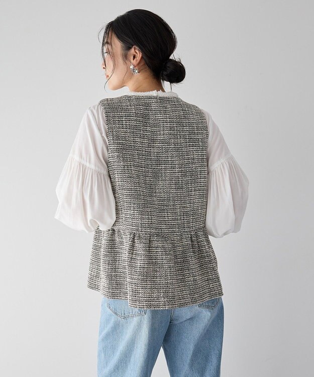 YECCA VECCA ブレードトリミングブラウス White