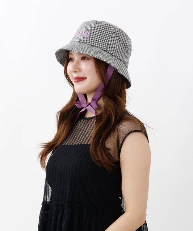 AURORA 【 ANNA SUI（アナ スイ）】ネコ耳ロゴ刺しゅうクロッシェハット ブラック