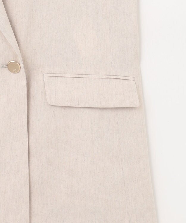 自由区 【セットアップ対応・洗える】リネンビスコースストレッチ ジレ フラックス