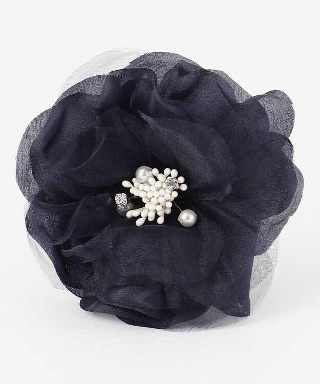 23区 シルク コサージュ ネイビー系