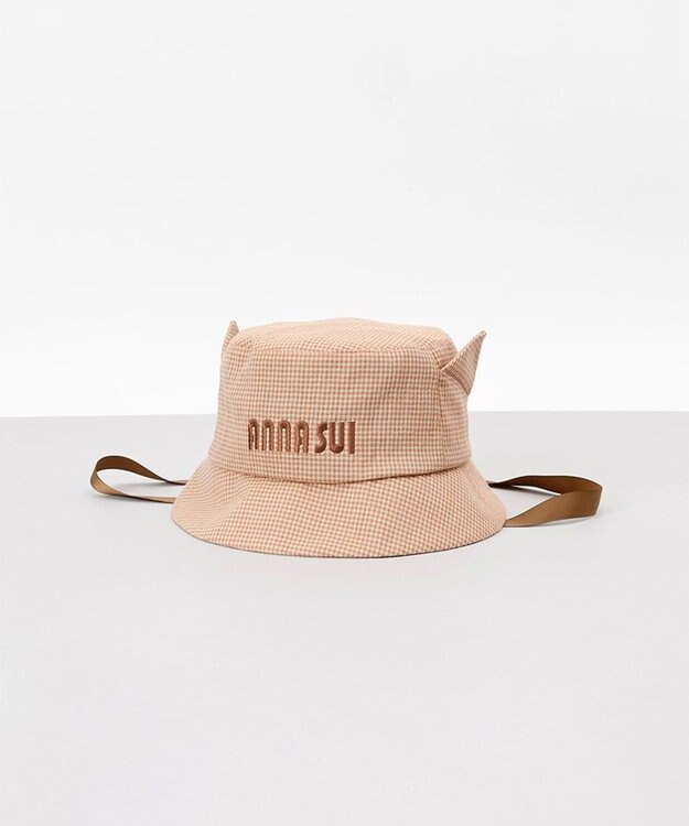 AURORA 【 ANNA SUI（アナ スイ）】ネコ耳ロゴ刺しゅうクロッシェハット マスタード