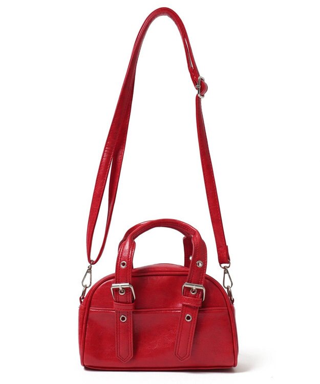 WEGO ハトメハンドルミニボストンショルダー レッド