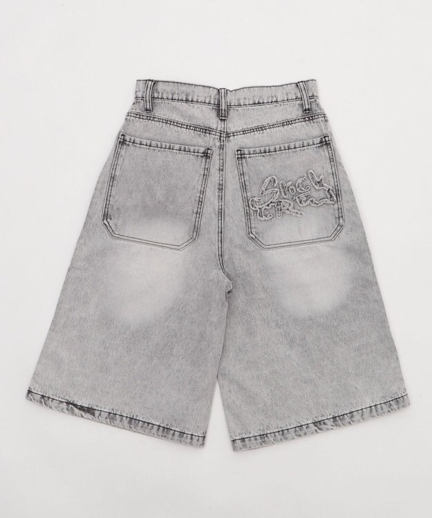 WEGO ロゴスタッズハーフパンツ グレー