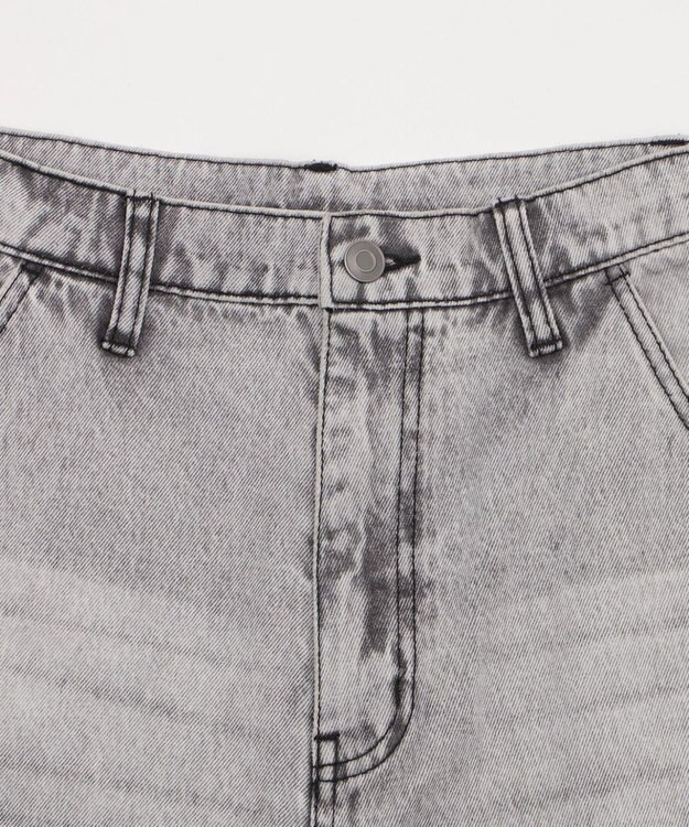 WEGO ロゴスタッズハーフパンツ グレー