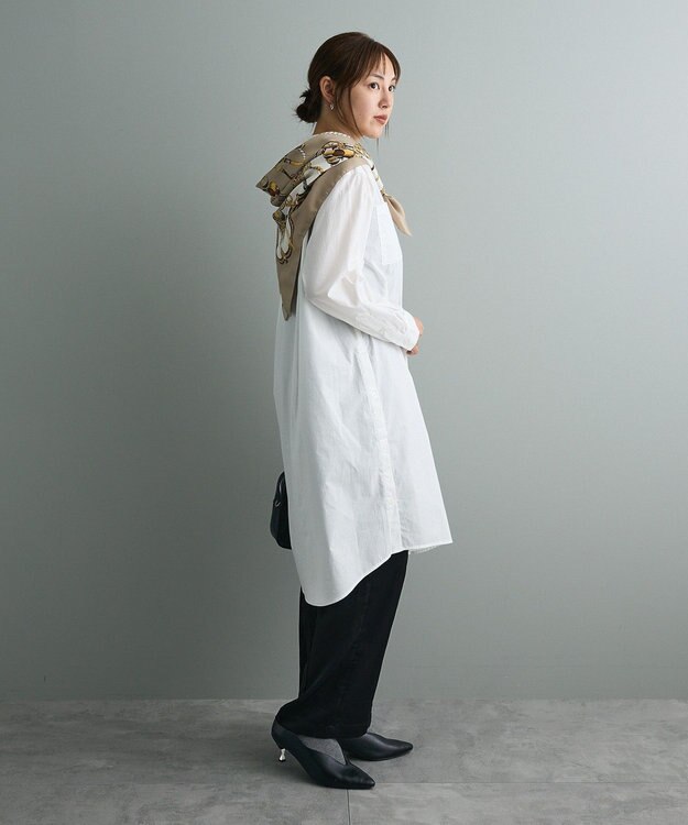 CRAFT STANDARD BOUTIQUE バンドカラーロングシャツチュニッ Off White