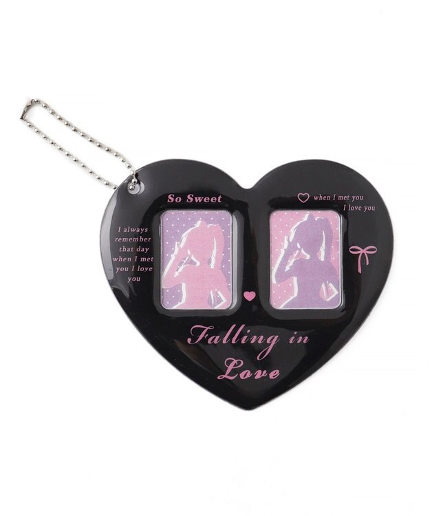 WEGO 【推し活＆痛バ】ハートIDフォトケースキーホルダー ブラック