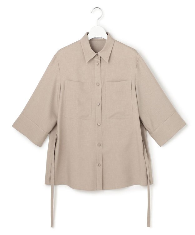 ICB 【WEB＆一部店舗限定】SerikaWorsted シャツブラウス ベージュカーキ