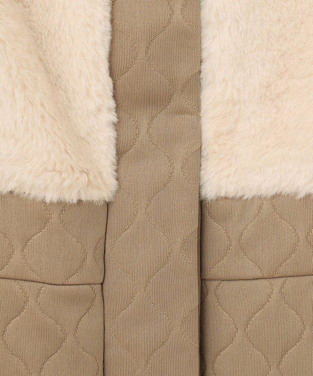 23区GOLF 【WOMEN】フェイクファー×キルト ワンピース 1枚で暖かい寒い日の防寒アイテムに◎ アイボリー系