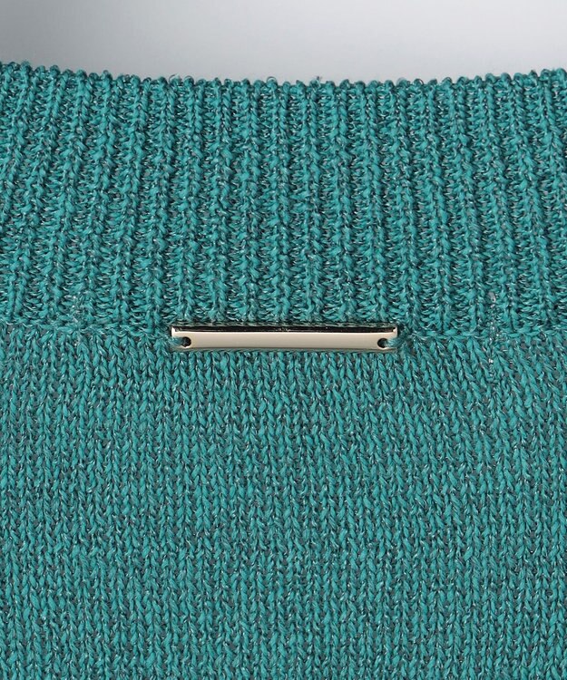 自由区 【アンサンブル対応】ペーパーコットンニット カーディガン ターコイズ