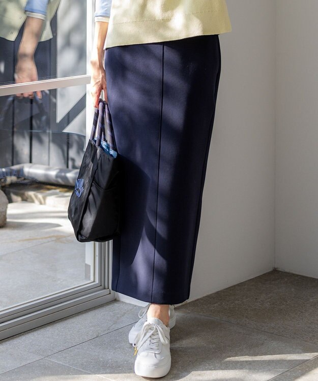 23区 コットンダンボール スカート ネイビー系