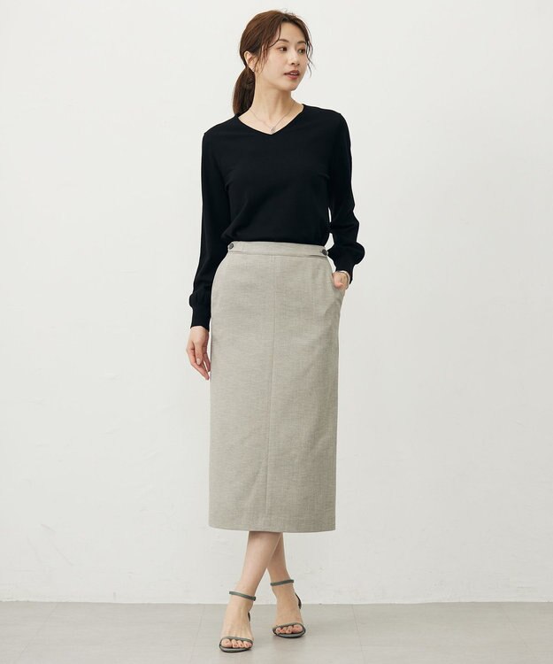 J.PRESS LADIES Shineシャンブレーツイル スカート グレー系