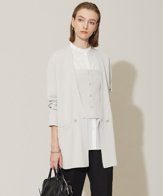 ICB 【洗える】ハイゲージスムース ニットジャケット トープ系