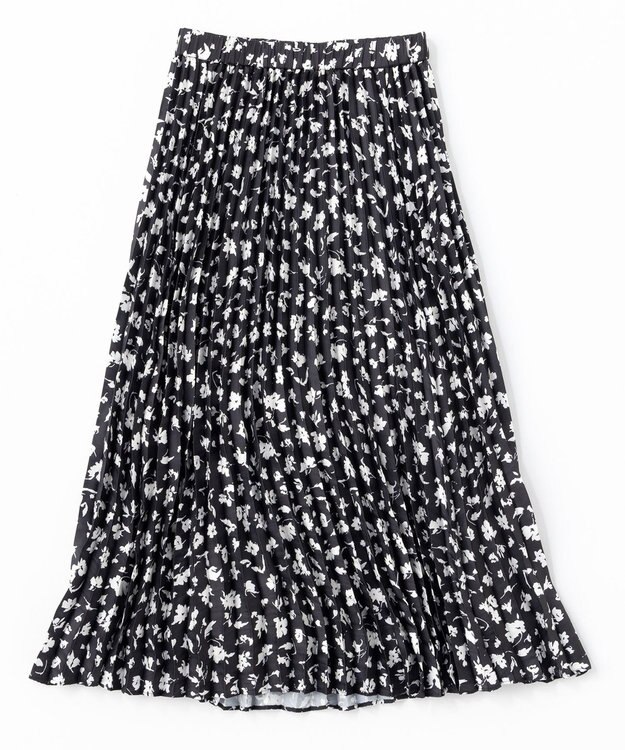 UNFILO プリーツスカート モノトーンプリント