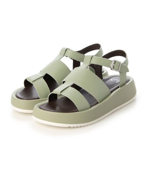 ing <ing>ボリュームソールグルカサンダル グリーン