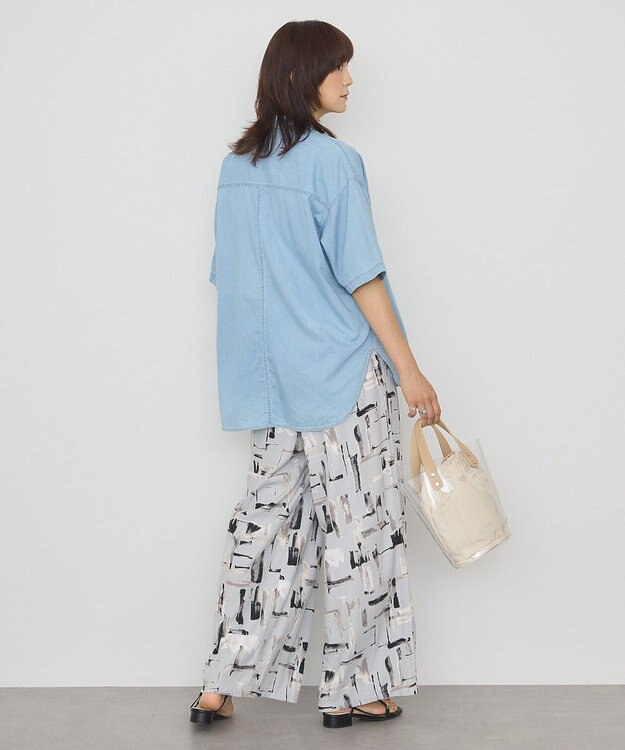 AMERICAN HOLIC Ｗポケット半袖デニムシャツ Light Indigo