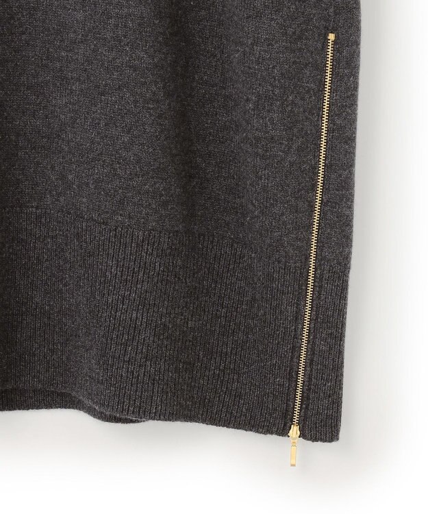 23区 【見上愛さん着用/Oggi掲載/洗える】カシミヤブレンド サイドジップ  ニットチュニック グレー系