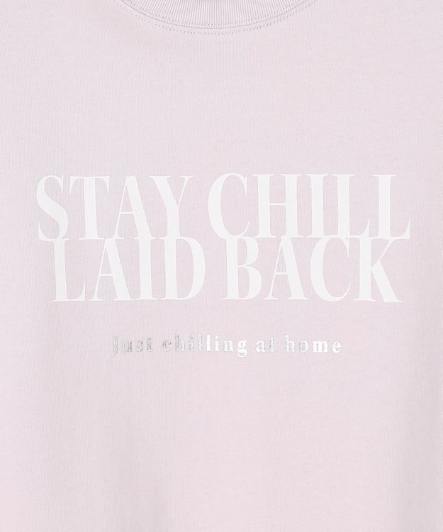 23区 S 【SLOW/一部店舗限定】MVSコットン ロゴTシャツ ラベンダーxオフホワイトロゴ