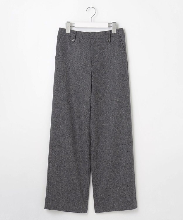 J.PRESS LADIES ネップヘリンボーンワイドパンツ グレー系