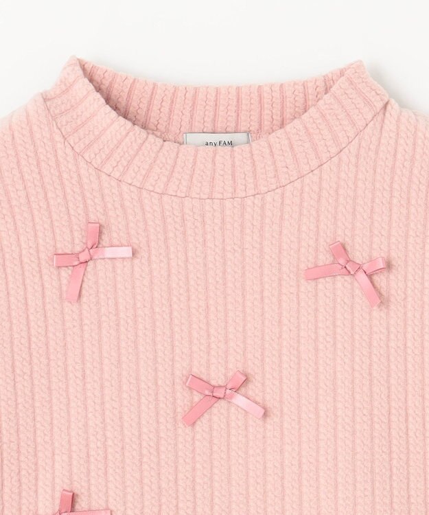 ANY KIDS ふくれジャガードリボンチュニック ピンク