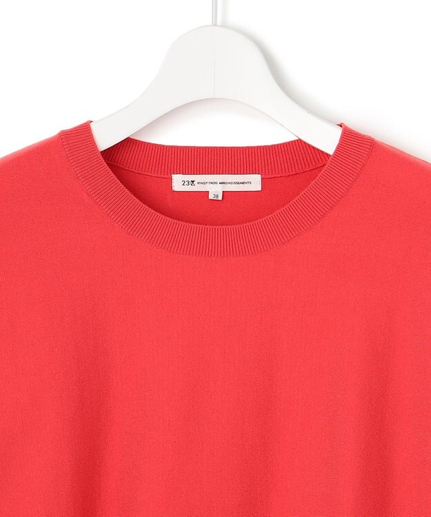 23区 【洗える】テンセルストレッチ ドルマン ニット オレンジ系