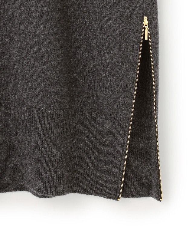 23区 【見上愛さん着用/Oggi掲載/洗える】カシミヤブレンド サイドジップ  ニットチュニック グレー系