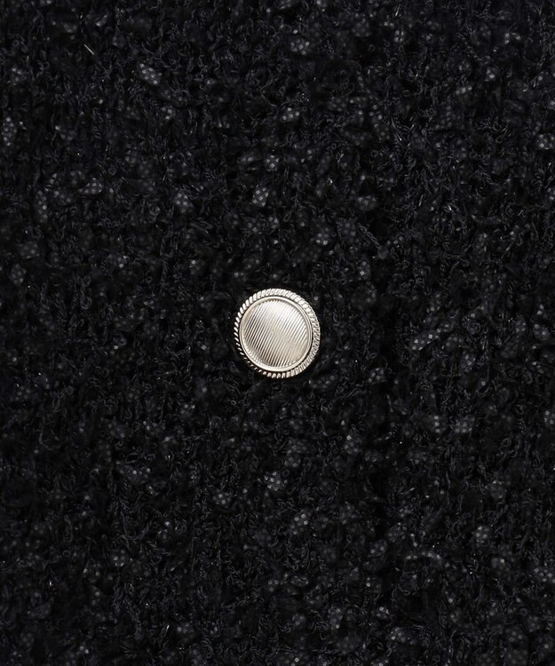 Feroux 【洗える】ミックスヤーンニット ジャケット ブラック系