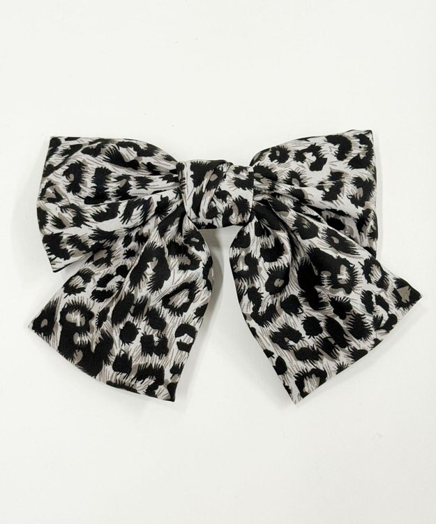 WEGO LレオパードBIGリボンバレッタ グレー