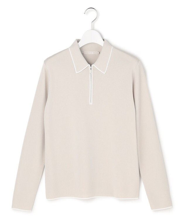 ICB シンセティックフルニードル ハーフジップニット トープ