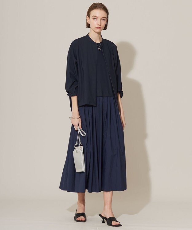 ICB 【接触冷感・UVカット・洗える】アトラストリコット ジップアップブルゾン ネイビー系