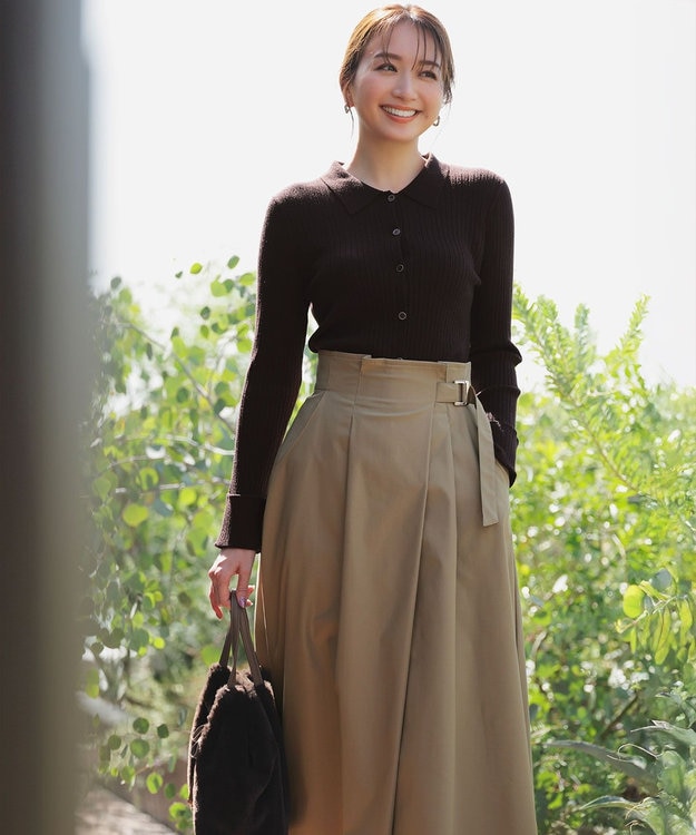 ANY SIS L ウエストタック スカート ベージュ