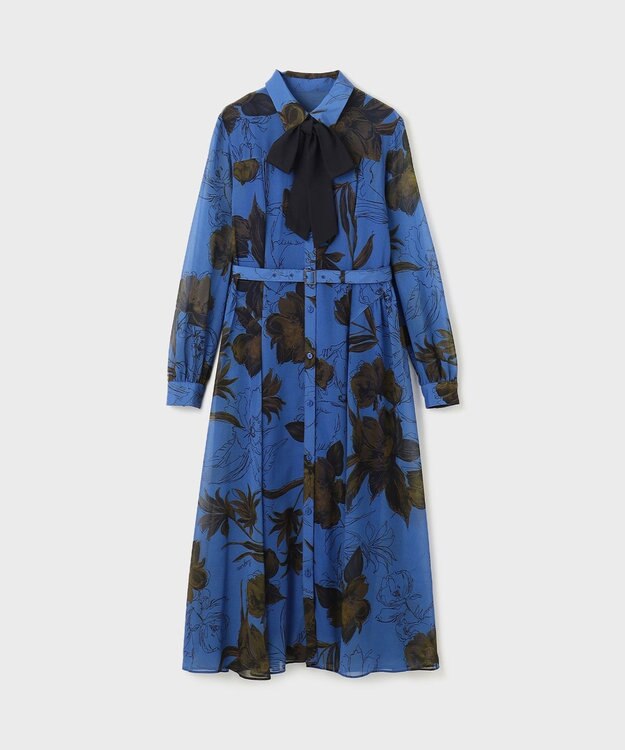 合法 CONTINENTAL リボン付き ロゴフラワープリントワンピース リボン付ロゴフラワープリントワンピース / GRACE CONTINENTAL