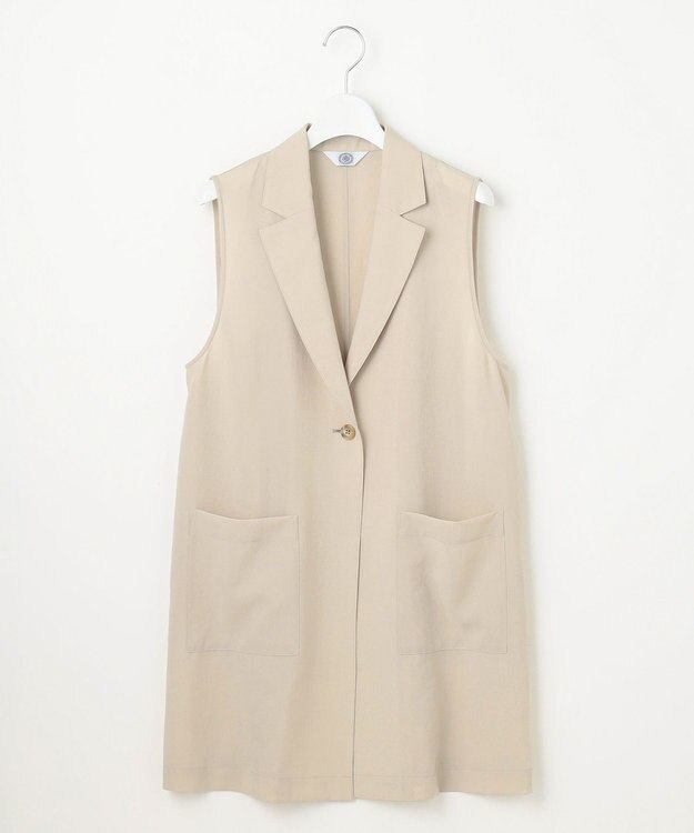 J.PRESS LADIES L 【洗える】ボイルドワッシャー ジレ ベージュ系