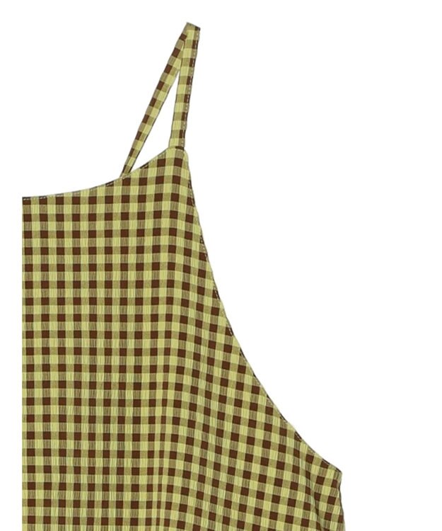 Green Parks ・Ｐｅｔｉｔ　Ｆｌｅｕｒ　カラーギンガムキャミワンピ Lime Green