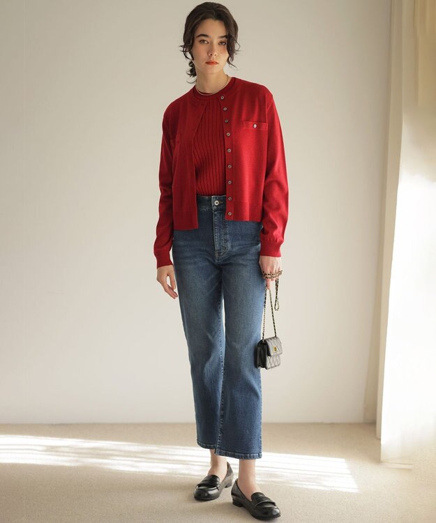 組曲 S 【ご好評につき追加販売 / 新色追加】ラメアンサンブル ニット レッド系