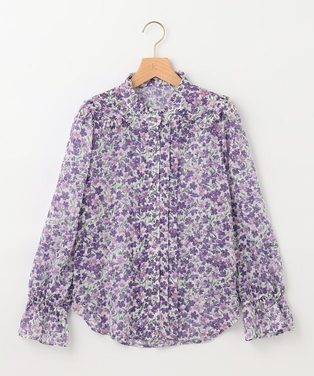 組曲 【23SS】ヴィンテージフラワープリント ブラウス パープル系5