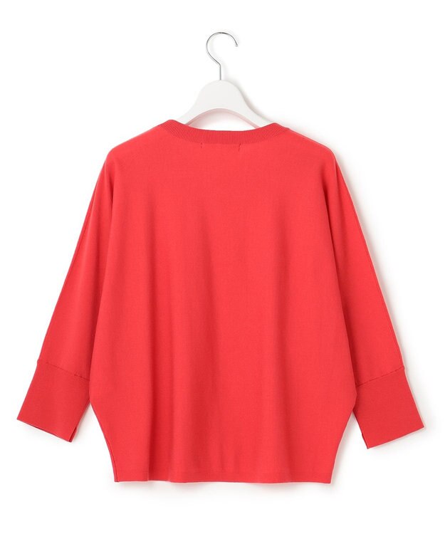 23区 【洗える】テンセルストレッチ ドルマン ニット オレンジ系