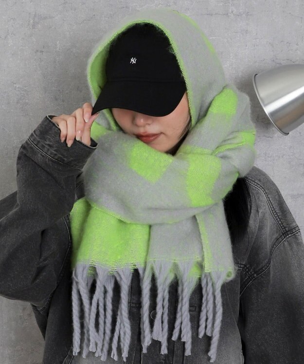 WEGO 【マフラー/ユニセックス着用】ワイドフリンジストール 柄10