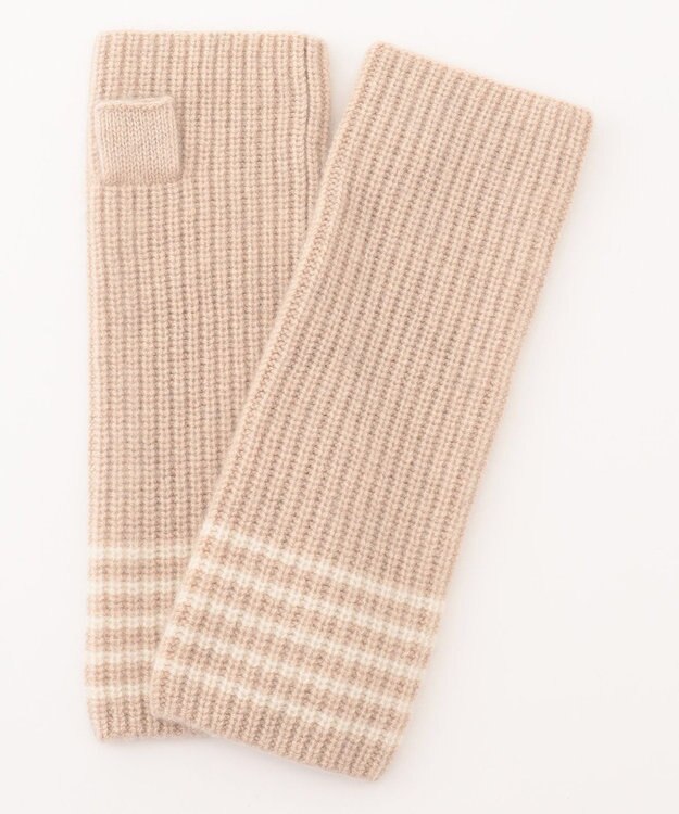 J.PRESS LADIES ピュアカシミヤ アームウォーマー ベージュ系1