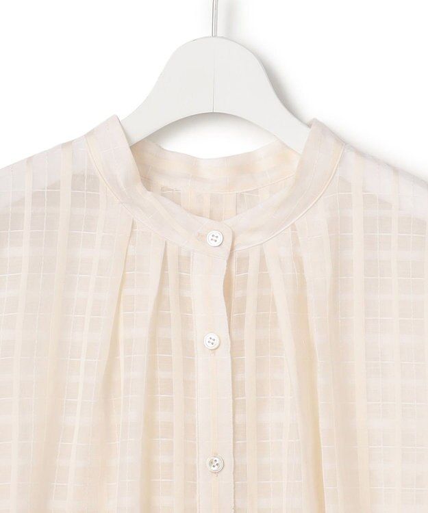 23区 【先行予約】シャドーシアーチェック 2WAY ブラウス アイボリー系