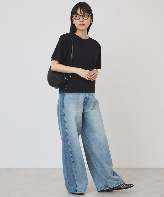 AMERICAN HOLIC 【2点セット】レイヤードシアーTシャツ Black