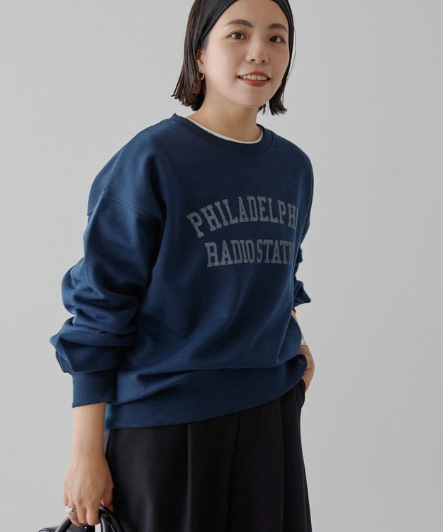 AMERICAN HOLIC カレッジロゴ裏起毛プルオーバー Navy