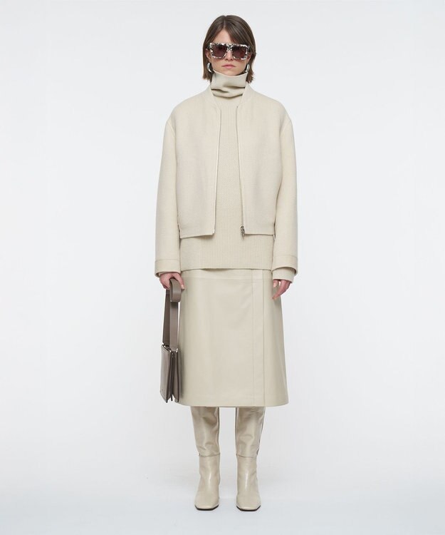 JOSEPH リニアダブルフェイスウールジャケット Ivory/Affogato