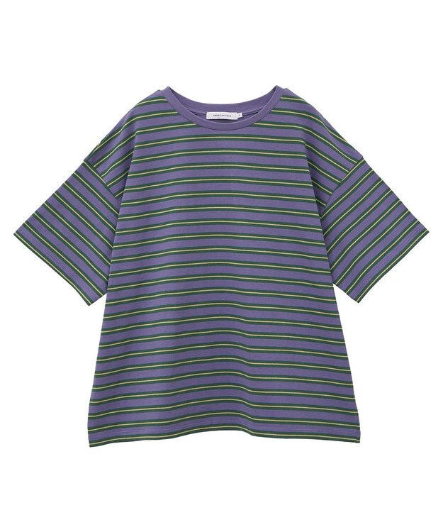 AMERICAN HOLIC レトロボーダープルオーバー Purple